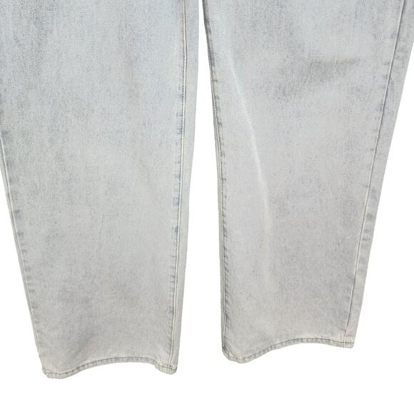 NWT Edikted Wide Leg Jean LARGE 32x30 Cotton Light Blue Denim Bow Pocket Relaxed - Picture 7 of 16